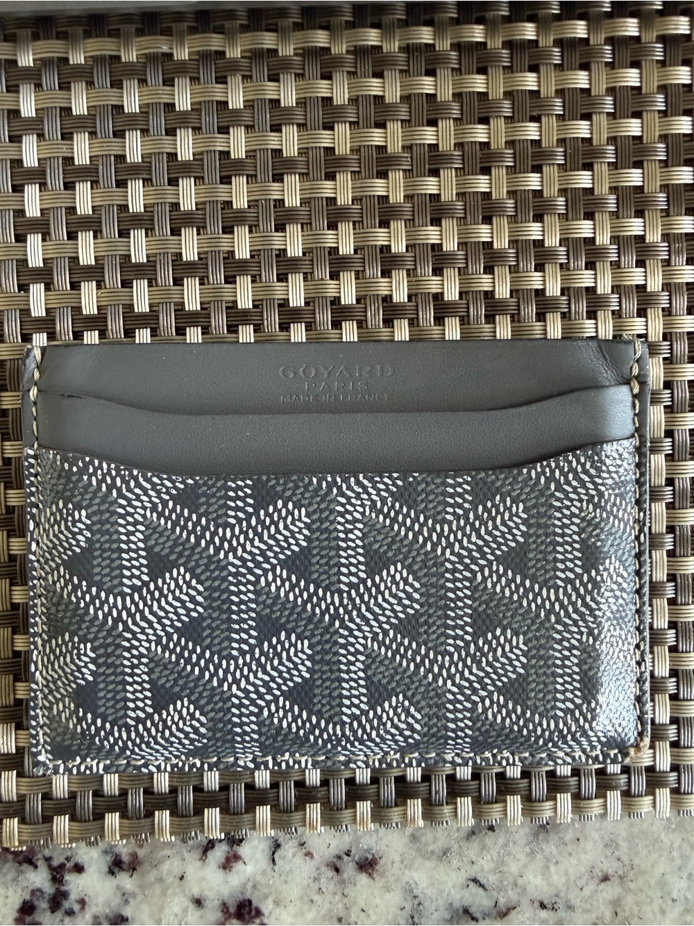 Goyard Gray Chevron Card Holder